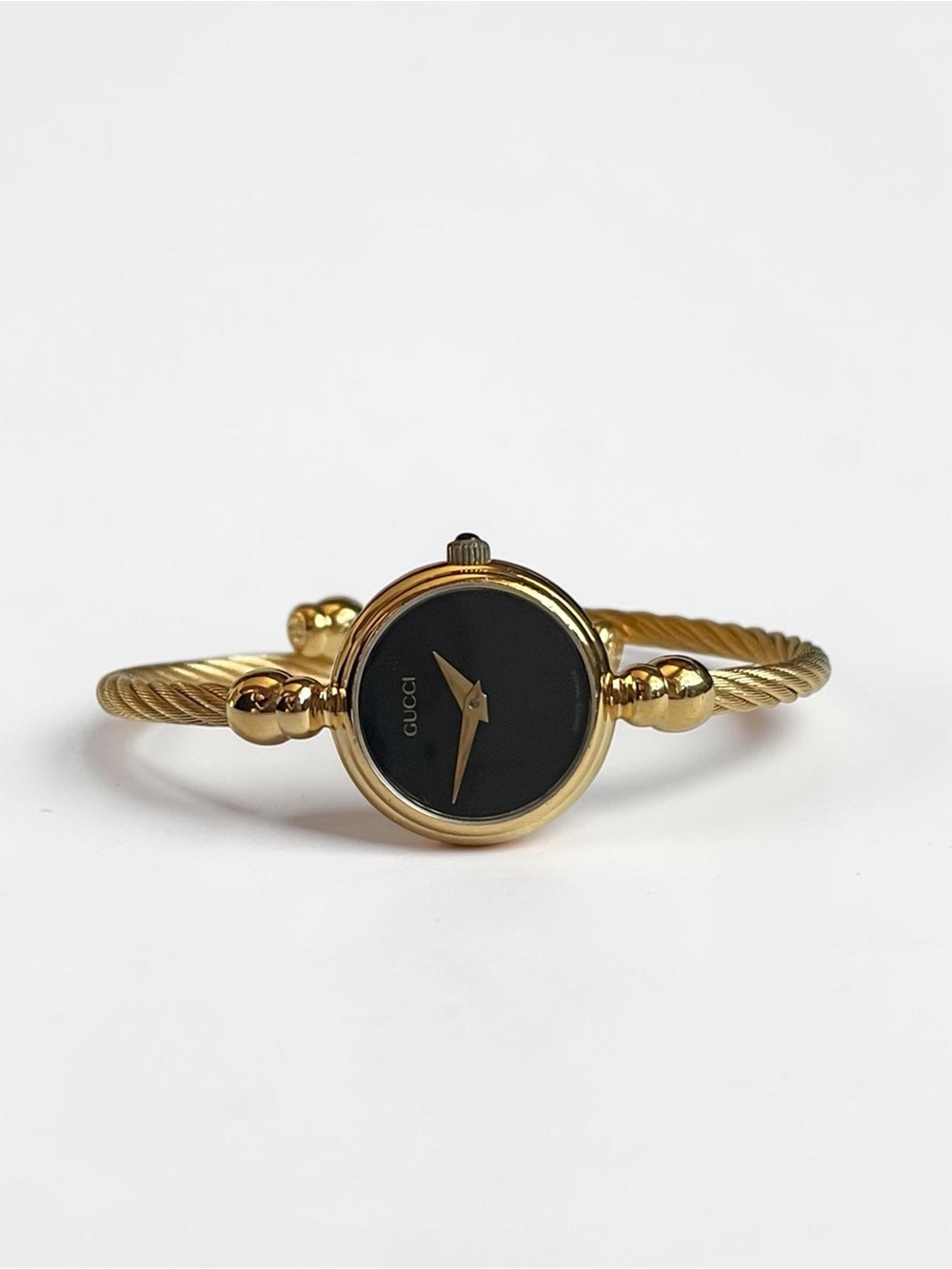 Gucci Gold-Tone Bangle Watch with Black Dial - Picture 3 of 17